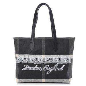 NWT BURBERRY REVERSIBLE TRIMMED CHECKED COTTON CANVAS SHOULDER MULTICOLOURED TOT